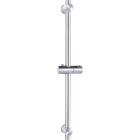 Barre de douche en acier inoxydable 304,avec fixation réglable en hauteur et en angle,acier inoxydable brossé finition chromée,66cm