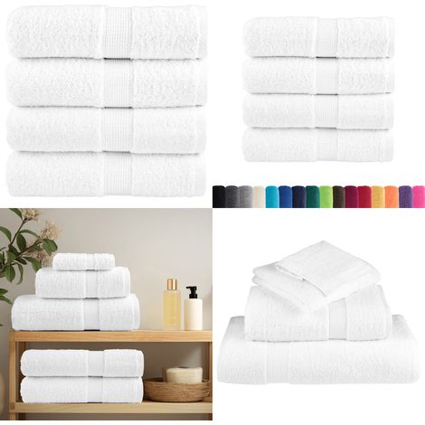 Premium Gästetücher SOLUND 4 Stk. Weiß 30x50 cm 600 g/m² - Baumwolltuch - Weiß (1/5)
