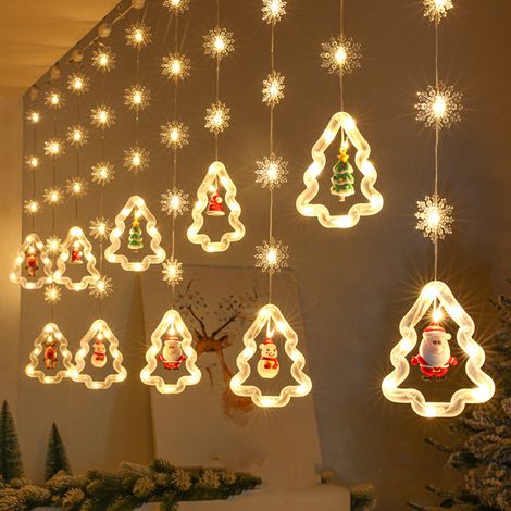 3 m lange Lichterkette für Weihnachtsvorhänge, leuchtende Sterne, Weihnachtsvorhänge für den Innenbereich, LED-Weihnachtsvorhänge, passende Dekoration (1/5)