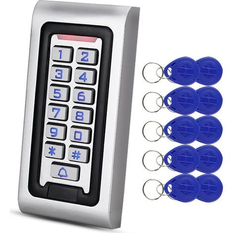 IP68 Metal RFID Keypad WG26 2000 Users 125kHz + 10 Keyrings for Home Office (1/5)