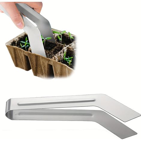 Pince en acier inoxydable de 8,7 pouces, pince à transplanter les plantes de jardin, utilisée pour transplanter les semis. (1/5)