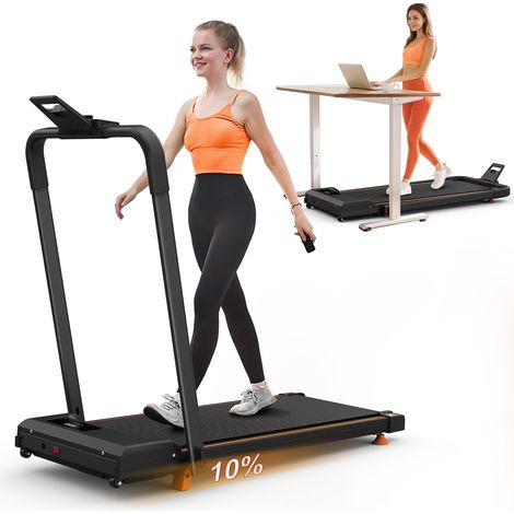 Cinta de correr plegable 3 en 1, inclinación 10 %, 120 kg, negro OKMYHOME (1/5)