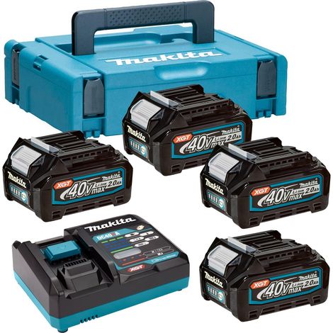 Makita 40V XGT Power Source Kit 4x BL4020 2.0Ah Batteries DC40RA Charger + Case