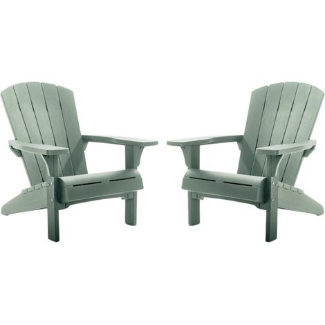 Keter Troy Adirondack Gartenstuhl - 2 Stück - 85x80x96,5 cm - Grün