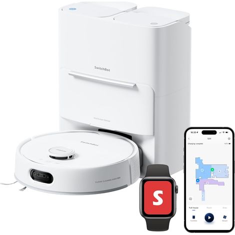 Aspirateur Robot Laveur S20, Aspiration 10000 Pa, Évitement d'obstacles IA, Vidange/Remplissage Auto, Lavage/Séchage Auto de Serpillière, Anti-enchevêtrement, Compatible Matter et Home (1/5)