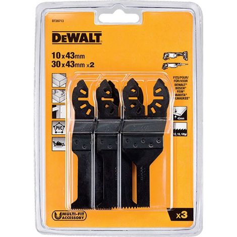 Dewalt – Blister de 3 lames BiM pour multi-cutter – Découpe bois, PVC, plaques de plâtre – Compatible outils multifonctions