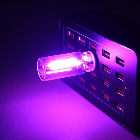 2 lámparas USB lámpara retro regulable táctil luz ambiental LED interiores, mini lámpara LED portátil tipo botella vidrio, verde (1/5)
