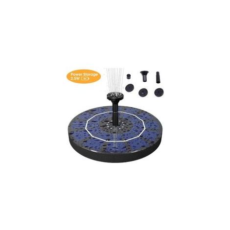 Solaire Fontaine Pompe, 2.5W Énergie Solaire Eau Fontaine Pompe avec Batterie 800 MAh Sauvegarde, Debout Libre Bain D'oiseau Fontaine Pompe pour Birdbath, Étang, Bassin, Jardin Et Pelouse (1/4)