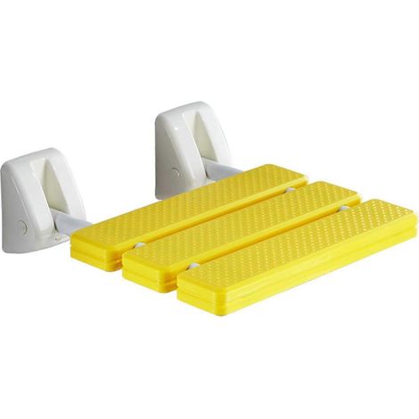 1 siège de douche pliable mural, blanc (1/5)
