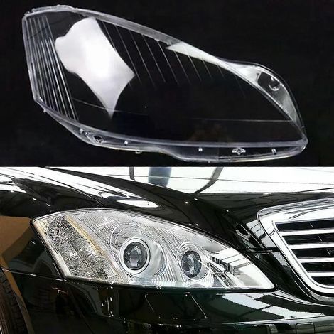 S'applique à : Pour Mercedes-Benz Classe S W221 2006-2009 Boîtier de phare Abat-jour transparent Masque de phare Couvercle de lentille de phare Plexiglas (Droit) (1/5)