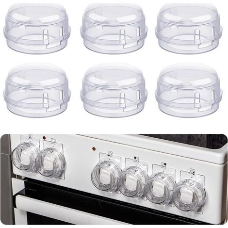 6 Pièces Couvre Sécurité pour Cuisinière,Boutons Protection Cuisinière, Couvre Bouton de Cuisinière, Protections Du Bouton Poêle pour Protection Serrures Bébé Cuisine Sécurité (Blanc) (1/5)