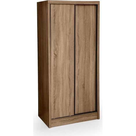 Armadio con ante scorrevoli noce con doppio vano cm 84 x 56 x 187 h (1/4)