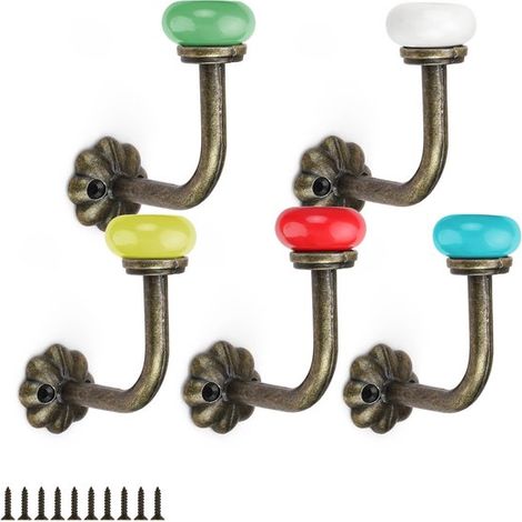 Dailygoods - Ganchos para ropa (5 piezas) - Ganchos de pared vintage - Decorativos (1/5)