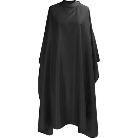Barber Cape Hairdresser's Cape, Waterproof Hairdressing Salon Cape, Large Haircut Cape, Barber Cape with Adjustable Neck, Hairdresser Apron for Hair Salon (Black) (1/5)