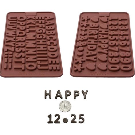 Moule En Silicone Lettres Et Chiffres - Pour Chocolat Gateau Bonbons Gelée - Sans BPA - Lavable En Lave-vaisselle - 2 Pièces (1/5)