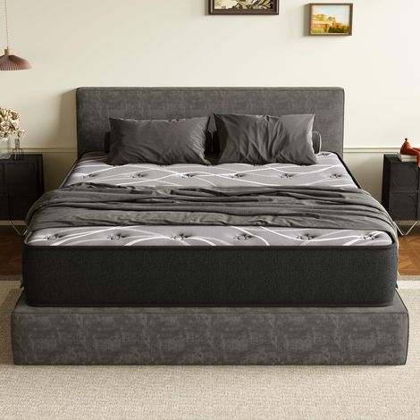 Colchón 150x190 (25cm)TEENO - Espuma Viscoelástica de Firmeza Media  Hipoalergénico, Antiácaros y Antibacterias  Colchón para Cama Individual (1/4)