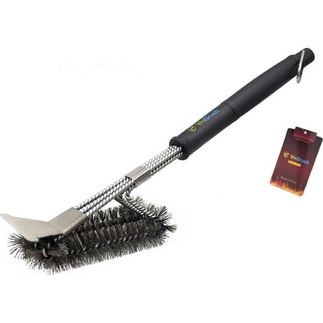 Brosse de nettoyage pour barbecue 43 cm en acier inoxydable, brosse anti-brûlure pour grill et accessoires de cuisine extérieure (1/5)