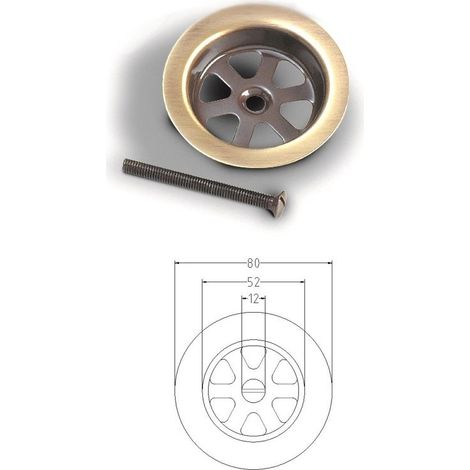 Gattinara bronzata d.80 mm completa di vite tgs M6x60 438100BR80