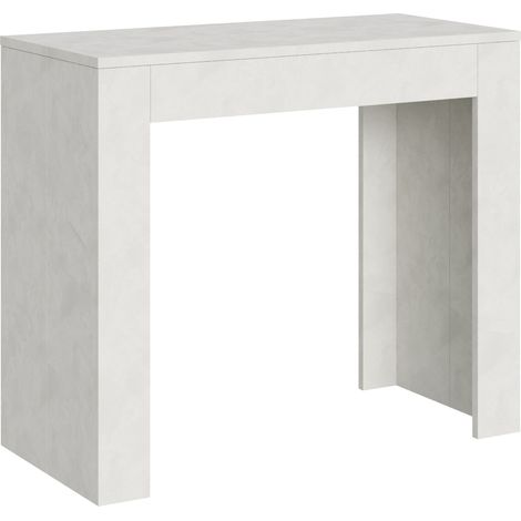 Tavolo consolle "Ferrara" allungabile in legno per sala da pranzo -Allungabile fino a 302 cm / Bianco Frassino (1/5)