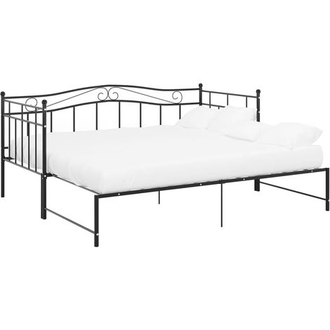 Maison Exclusive - Telaio Divano Letto Estraibile Nero in Metallo 90x200 cm