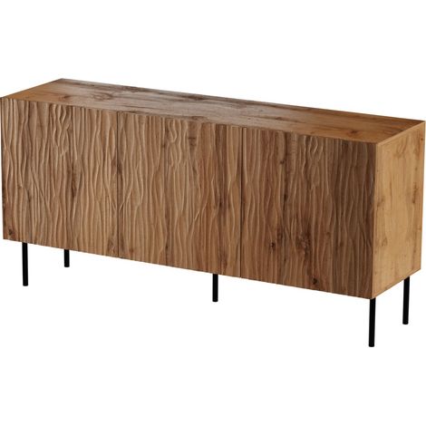 Kommode JUNGLE 152 cm 3D gefräste front MDF-platte eiche wotan