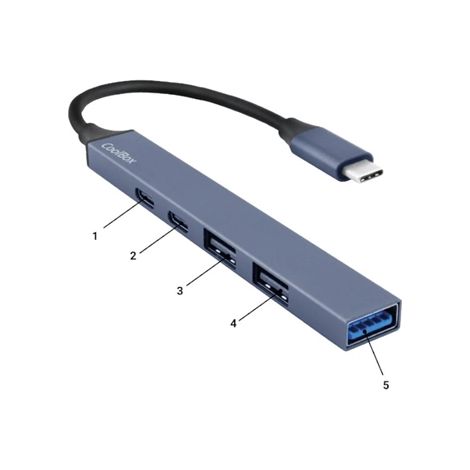 HUB4 LITE USB-C/A 4 PUERTOS 2USB-C Y 2USB-A 3.2 GEN1 ALUMINIO