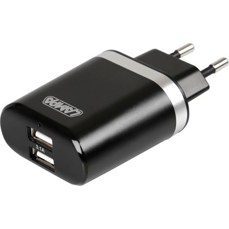 Caricabatteria da rete con 2 porte Usb - Fast Charge - 3100 mA - 100/230V (1/3)