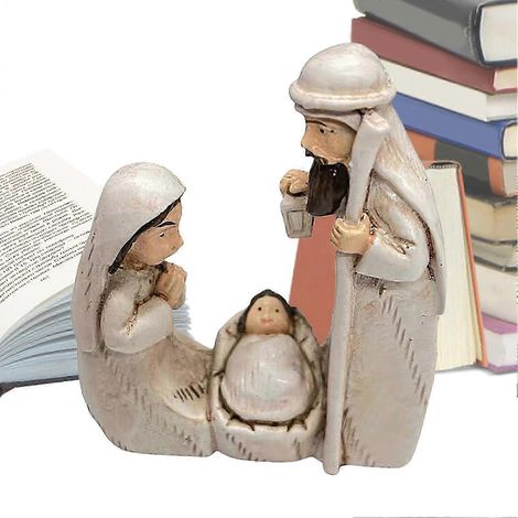 Crèche de Noël en résine synthétique, décoration de table 2025 (1/5)