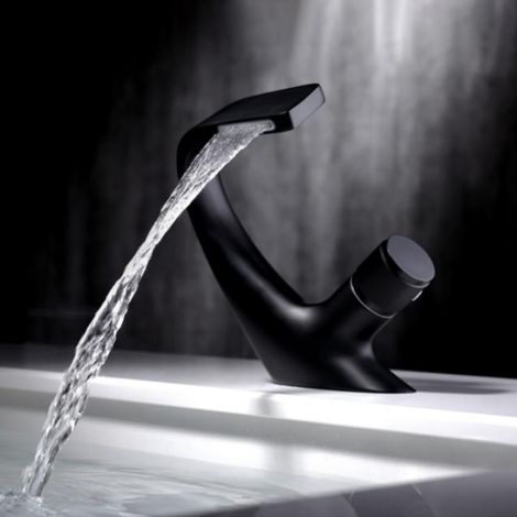 Robinet mitigeur lavabo noir, Xeres (1/4)