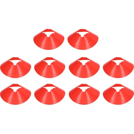 Lot de 10 cônes de marquage football 8cm à large bouche fleurie, disques d'obstacle pour entraînement et coin. (1/5)