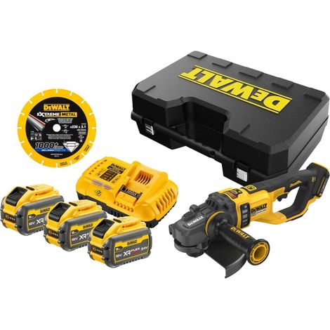 DeWALT - meuleuse d'angle 54V ACU 230 mm, avec accessoires, 3x batterie 9,0 Ah Li-Ion, chargeur DCG460NKA (1/5)