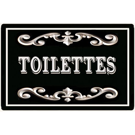 Plaque de porte en métal Toilettes