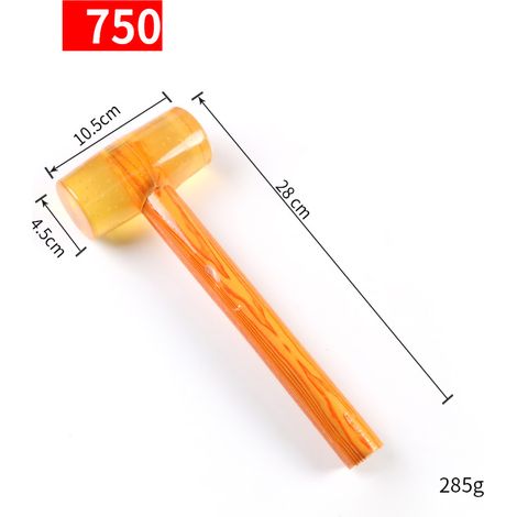 Marteau en caoutchouc transparent, manche en bois monté, maillet pour pose de carrelage et meubles, type 750, 4,5 cm