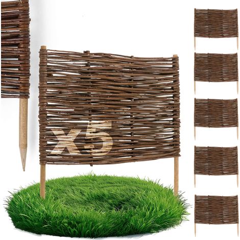 Lot de 5 Bordures Osier Bogateco Saule Naturel 60x40 cm (1/5)