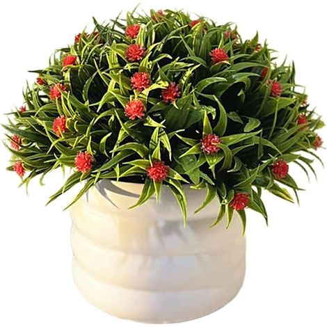 Gypsophiles artificielles en plastique pour décoration d'intérieur, plantes artificielles réalistes pour centres de table de mariage, salon, chambre à coucher et décoration de jardin (rouge) (1/5)