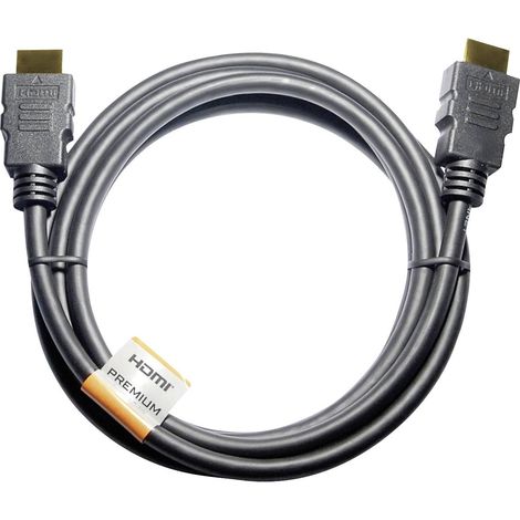 Câble de raccordement Maxtrack HDMI Fiche mâle HDMI-A, Fiche mâle HDMI-A 1.00 m noir C 215-1 L 4K UHD Câble HDMI