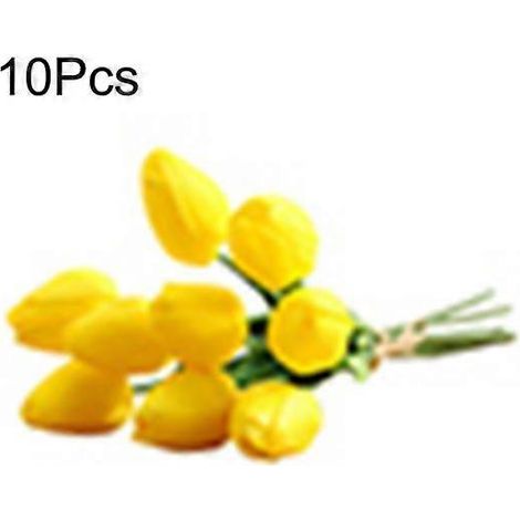 bouquet de tulipes artificielles, composition florale pour la maison, le jardin, un mariage ou un bureaujaune (1/5)