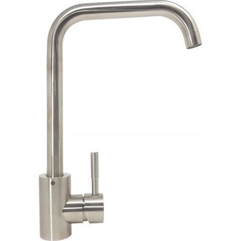 Robinet mitigeur en acier inox satiné (1/4)