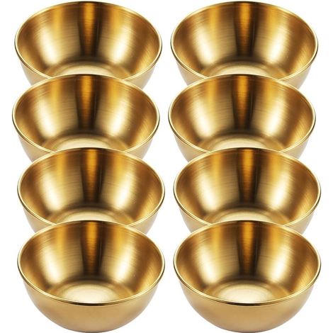 8 Pièces Bol À Sauce, Acier Inoxydable, 16cm, Résistant, Pour Condiments, Cuisine Restaurant (1/5)