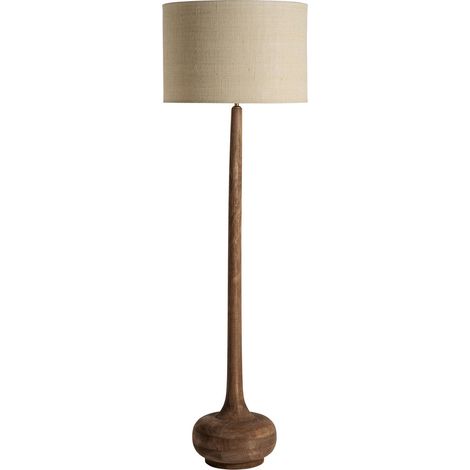 Lampe sur pied contemporaine en bois de manguier et jute naturel - Bois foncé et jute naturel (1/5)