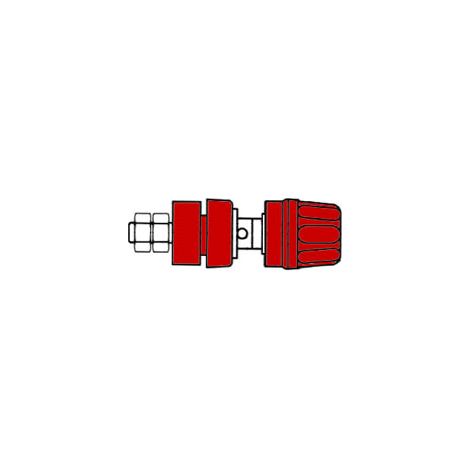 Hirschmann DOUILLE 4mm AVEC BOUCHON IMPERDABLE- ROUGE (PKI 10A) (1/3)