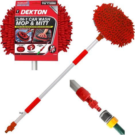 Dekton Water Fed Brush 1.7m Telescopic Extending Car Caravan Window Cleaning