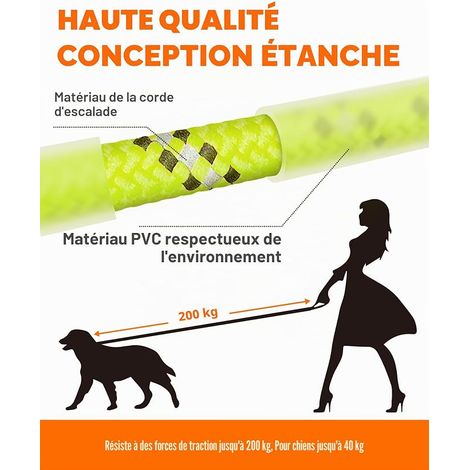 Laisse pour Chien - Imperméable et réfléchissante pour la sécurité - Laisse d'entraînement avec dragonne - 5m/10m/15m/20m pour Petits, Moyens et Grands Chiens (1/4)