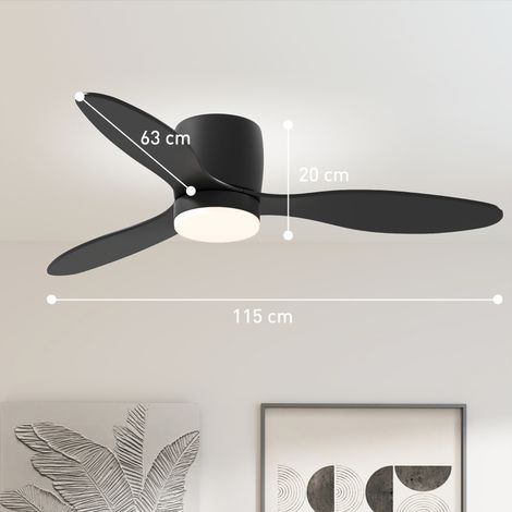 Ventilateur plafonnier lumineux avec télécommande, éclairage LED 115 cm, moteur silencieux réversible, 3 pales, 3 teintes de lumière, 6 niveaux de vitesse, programmateur. Idéal chambre à coucher. (1/5)