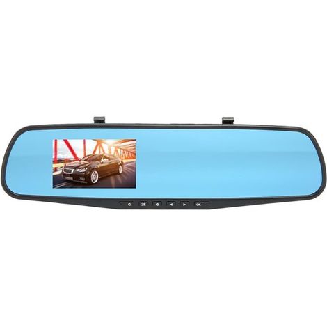 3,5-Zoll-1080P-Rückspiegelkamera, Weitwinkelaufnahme, Rückfahrkamera, Frontkamera mit Bildstabilisierung, Nachtsicht, Monitor (1/5)