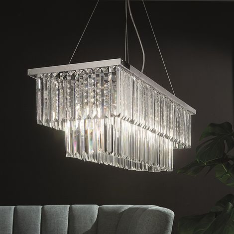 Lampadario sospensione DAIQUIRI 80 cm a 6 Luci in metallo con decorazioni in cristallo (1/2)