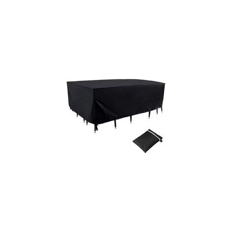 (200x160x70cm) (Negro) Funda resistente para sofá de exterior, impermeable, resistente a la intemperie, rectangular, resistente a la lluvia, nieve, polvo, rayos UV y viento (Negro) Cre