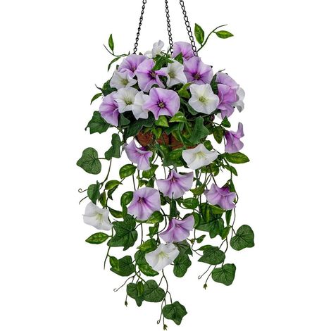 Kunstblume Morning Glory Hängeampel Künstliche Blumen 70cm Höhe Busch Mittel (1/5)