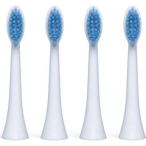 Lot de 4 têtes de brosse à dents de rechange - Fabriquées à partir de matériaux recyclés - Poils moyens compatibles avec les brosses à dents électriques et soniques - Soins dentaires (1/5)