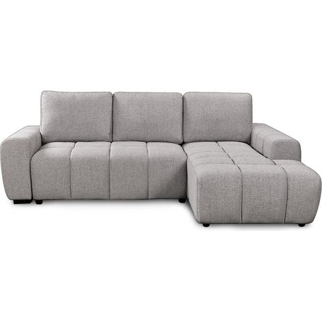 Sofa Cama Chaise Longue con Arcon Nuvola 258cm, Gris, Chaise Derecho